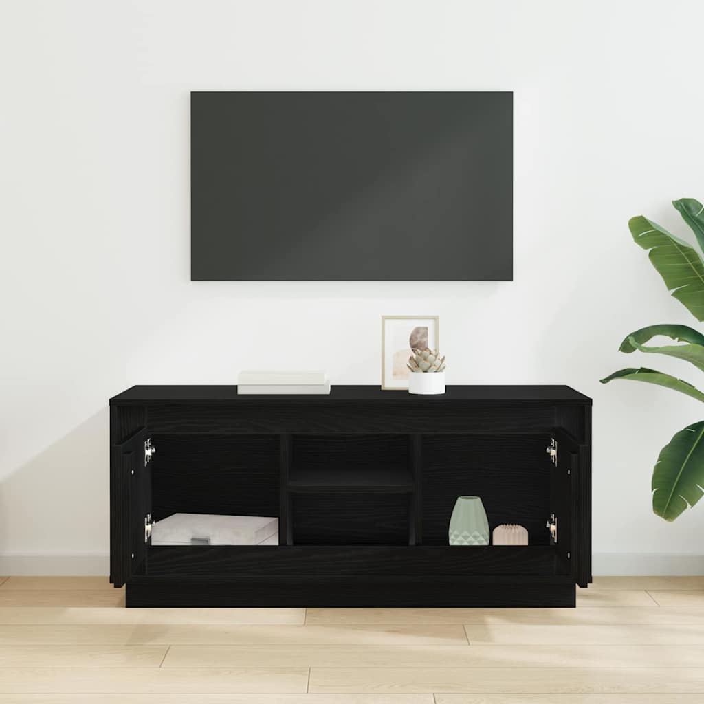 Televizní Skříň 102 X 35 X 45 Cm Černý Dub Kompozitní Dřevo