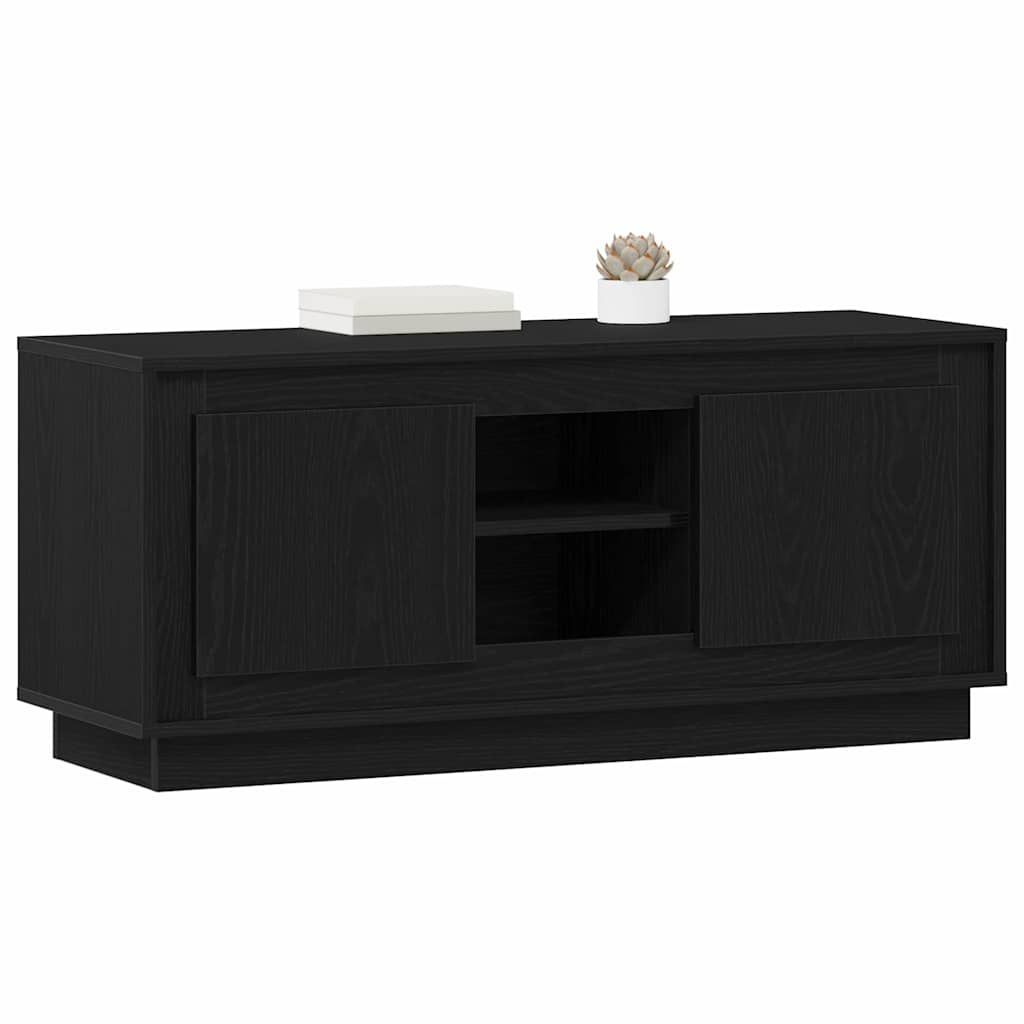 Televizní Skříň 102 X 35 X 45 Cm Černý Dub Kompozitní Dřevo