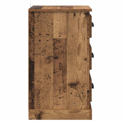Noční Skříňka Staré Dřevo 39 X 39 X 67,5 Cm Kompozitní Dřevo
