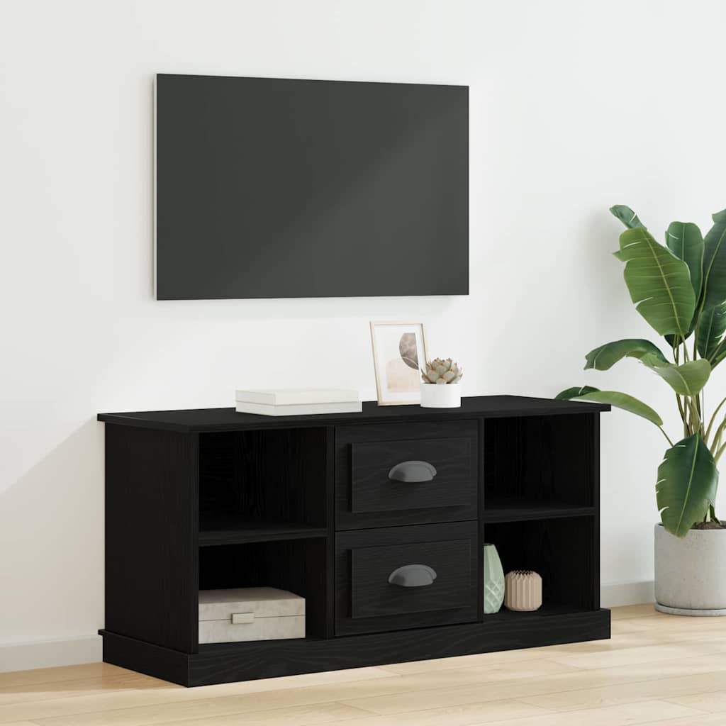 Televizní Skříň 99,5 X 35,5 X 48 Cm Černý Dub Kompozitní Dřevo