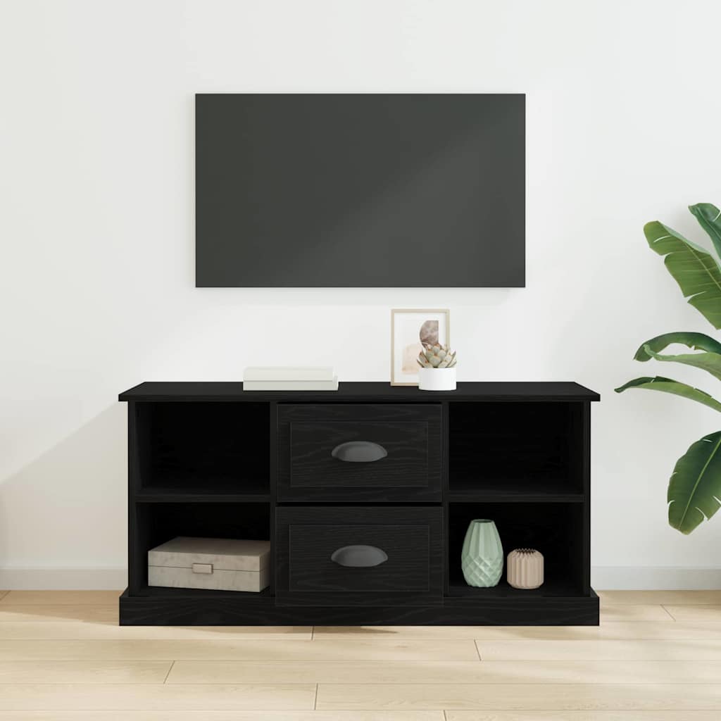 Televizní Skříň 99,5 X 35,5 X 48 Cm Černý Dub Kompozitní Dřevo