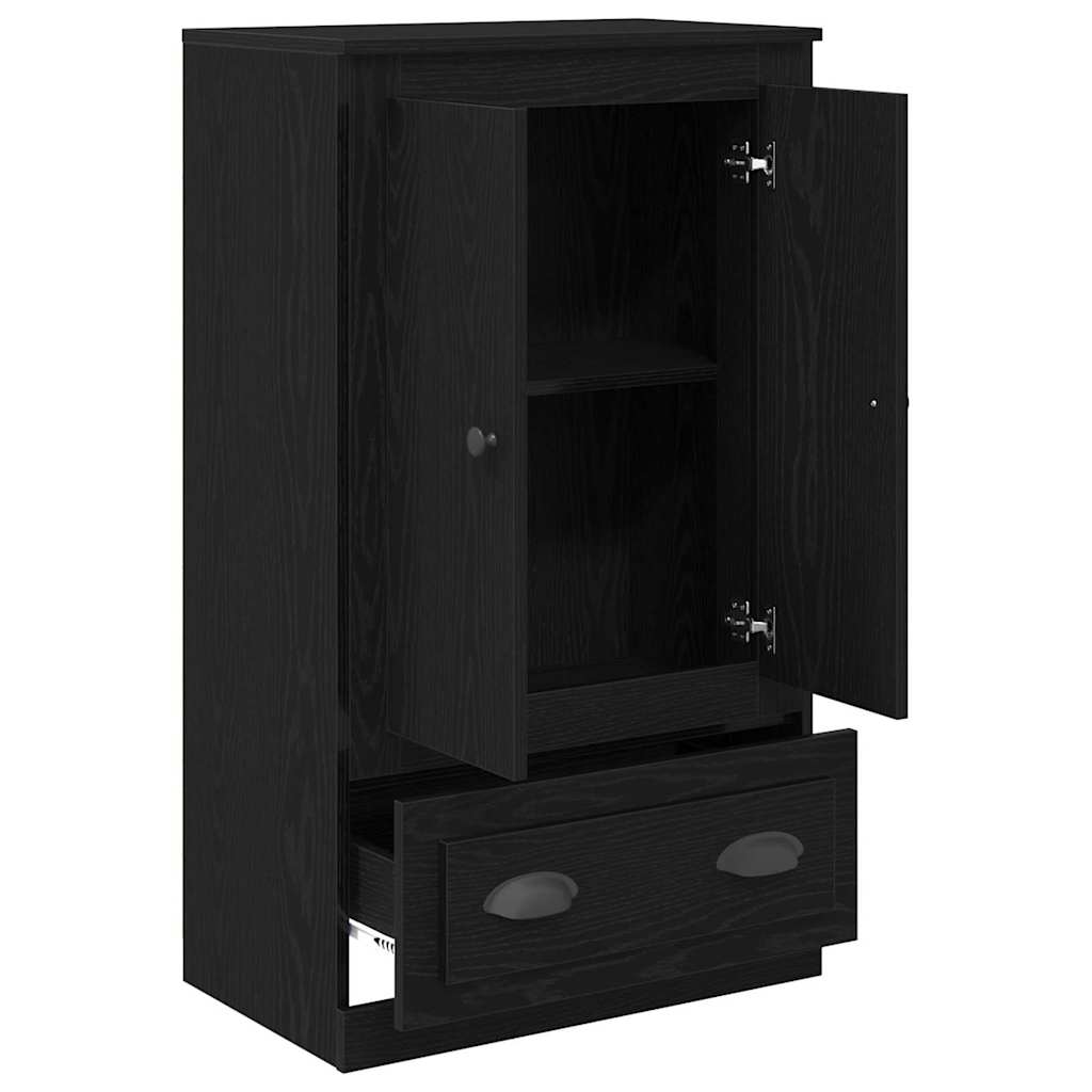 Vysoký Bufet Černý Dub 60 X 35,5 X 103,5 Cm Kompozitní Dřevo