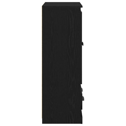 Vysoký Bufet Černý Dub 60 X 35,5 X 103,5 Cm Kompozitní Dřevo