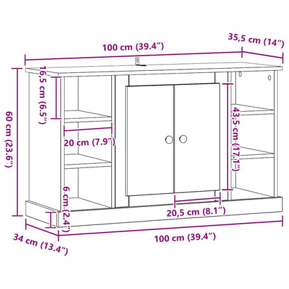 Servírovací Skříň Černý Dub 100 X 35,5 X 60 Cm Kompozitní Dřevo