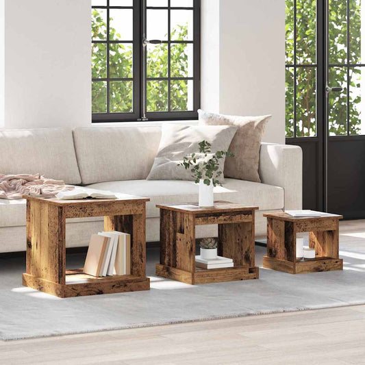 Konferenční Stolek 3 Pcs Staré Dřevo 48 X 45 X 45 Cm
