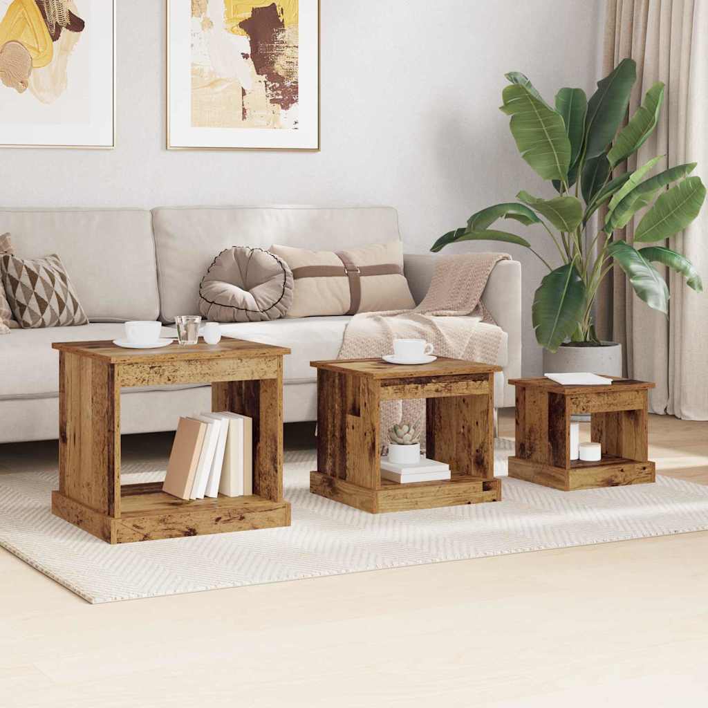 Konferenční Stolek 3 Pcs Staré Dřevo 48 X 45 X 45 Cm