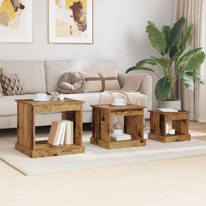 Konferenční Stolek 3 Pcs Staré Dřevo 48 X 45 X 45 Cm