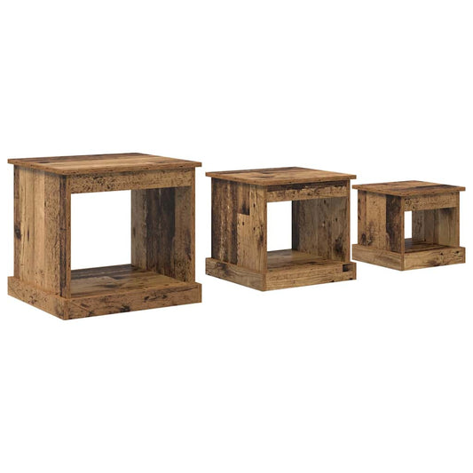 Konferenční Stolek 3 Pcs Staré Dřevo 48 X 45 X 45 Cm