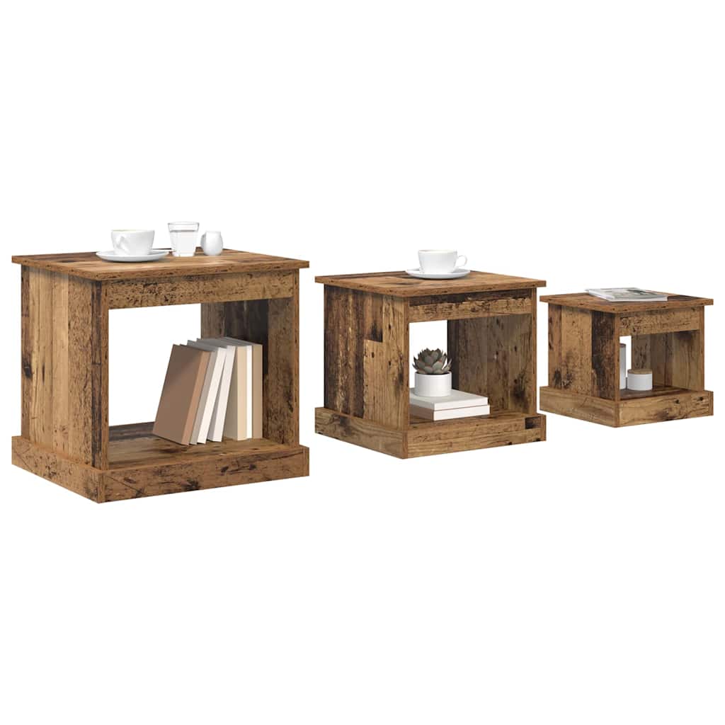 Konferenční Stolek 3 Pcs Staré Dřevo 48 X 45 X 45 Cm