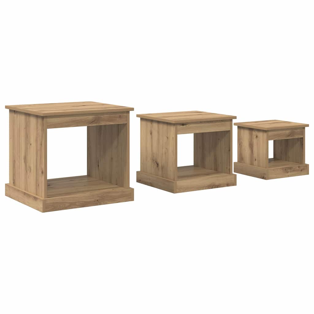 Konferenční Stolek 3 Pcs Artisanový Dub 48 X 45 X 45 Cm