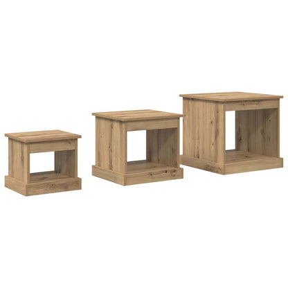 Konferenční Stolek 3 Pcs Artisanový Dub 48 X 45 X 45 Cm