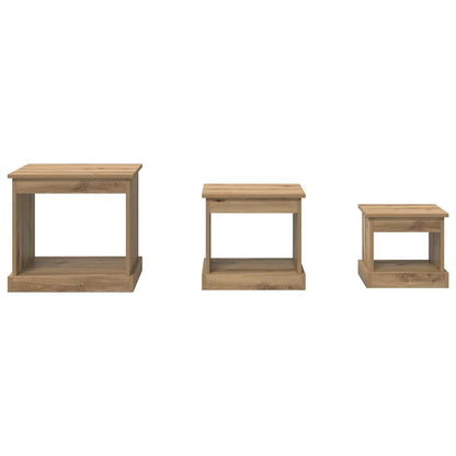 Konferenční Stolek 3 Pcs Artisanový Dub 48 X 45 X 45 Cm