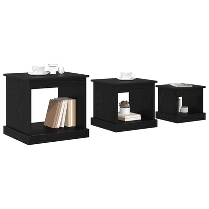 Konferenční Stolek 3 Pcs Černý Dub 48 X 45 X 45 Cm