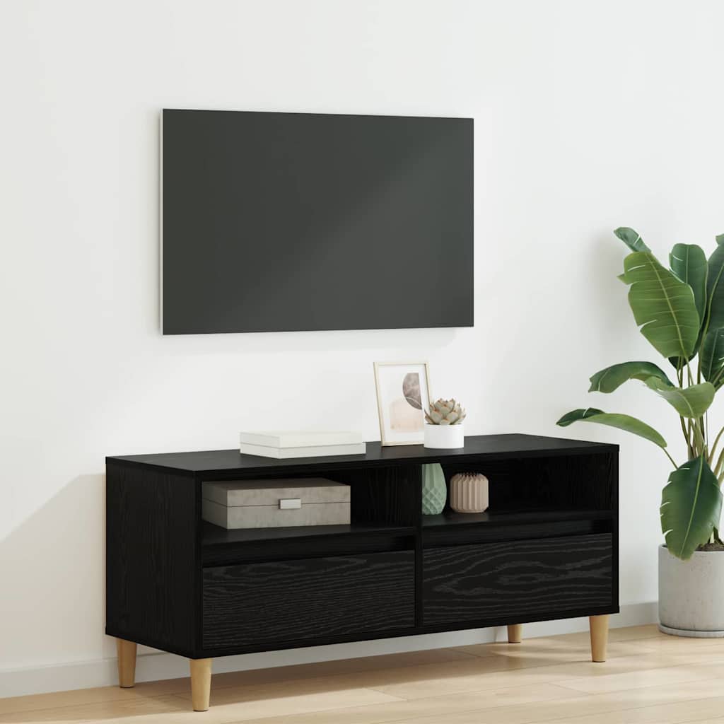 Televizní Skříň 100 X 34,5 X 44,5 Cm Černý Dub Kompozitní Dřevo