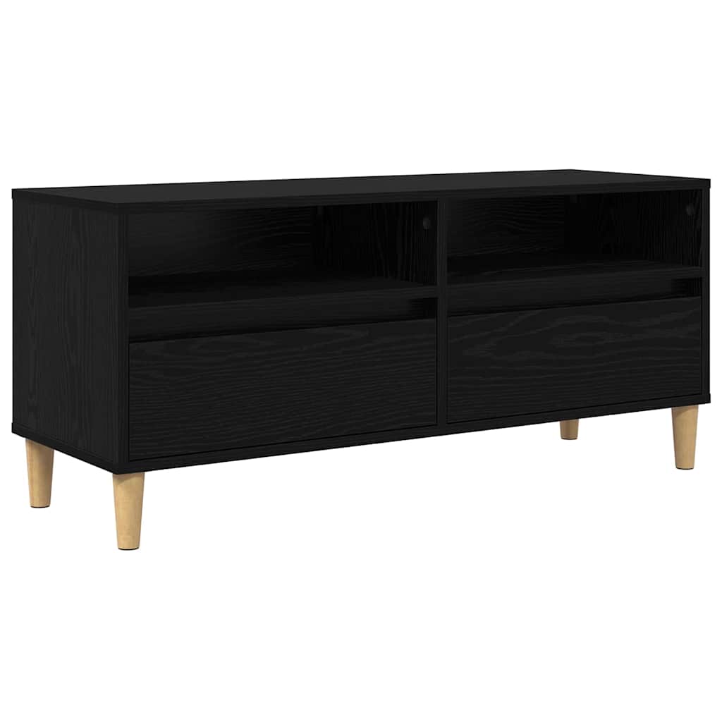 Televizní Skříň 100 X 34,5 X 44,5 Cm Černý Dub Kompozitní Dřevo