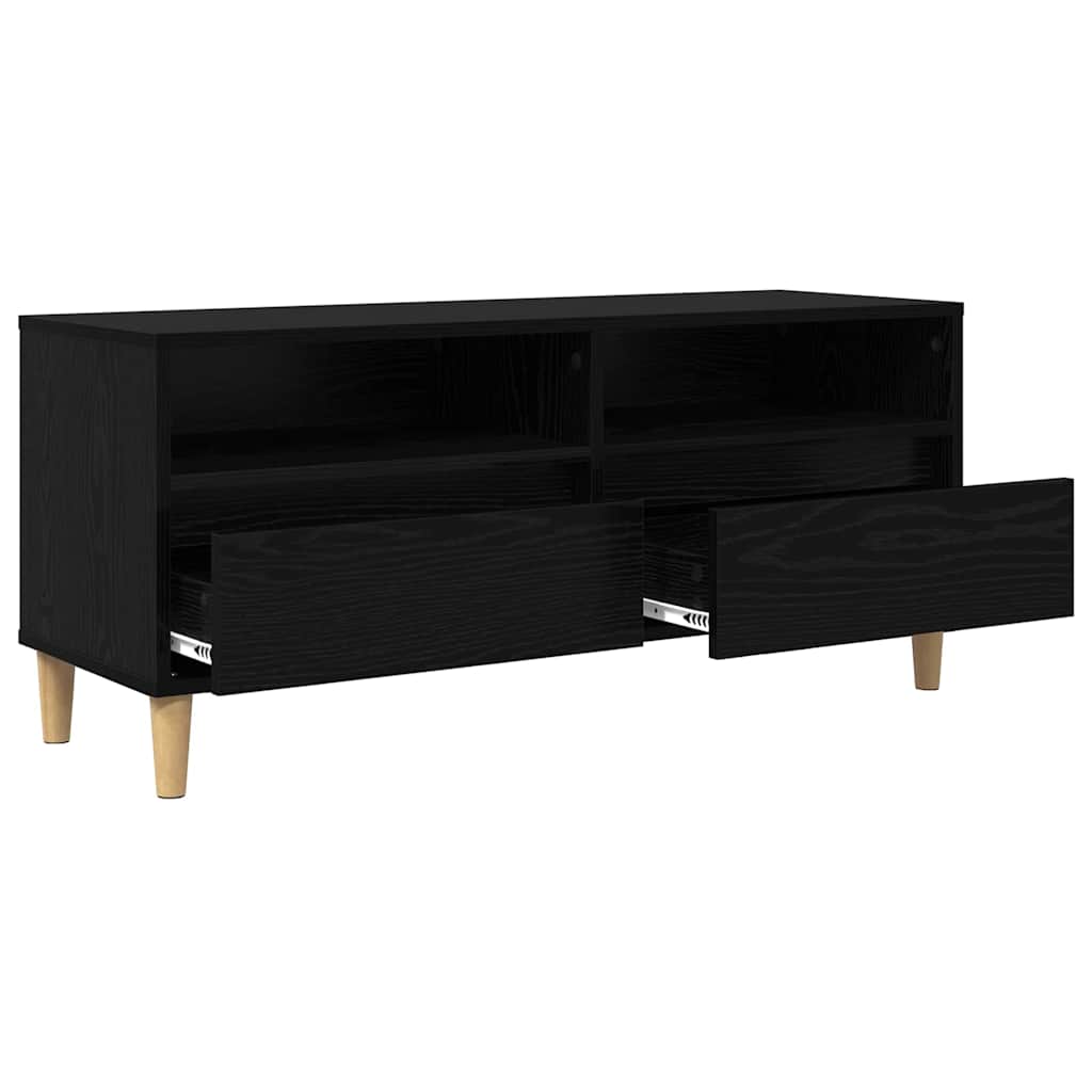 Televizní Skříň 100 X 34,5 X 44,5 Cm Černý Dub Kompozitní Dřevo