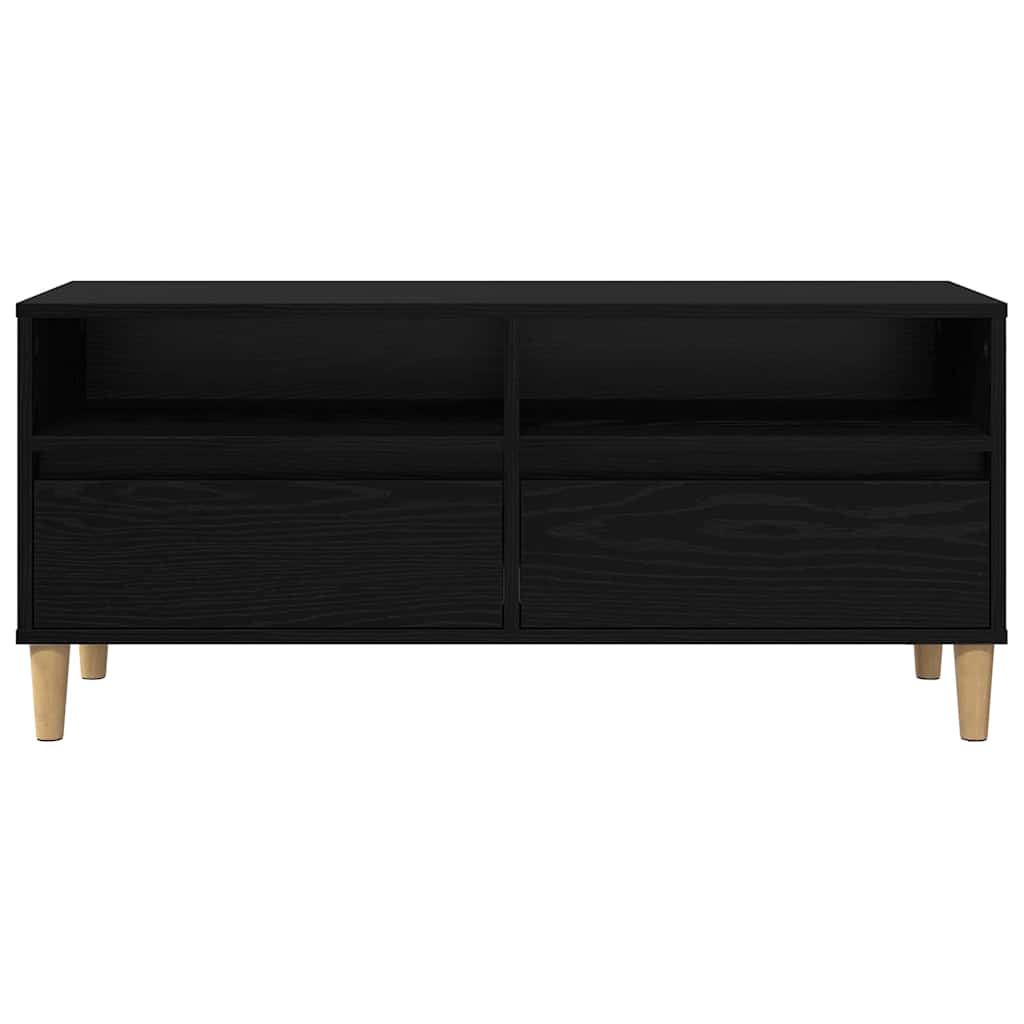 Televizní Skříň 100 X 34,5 X 44,5 Cm Černý Dub Kompozitní Dřevo