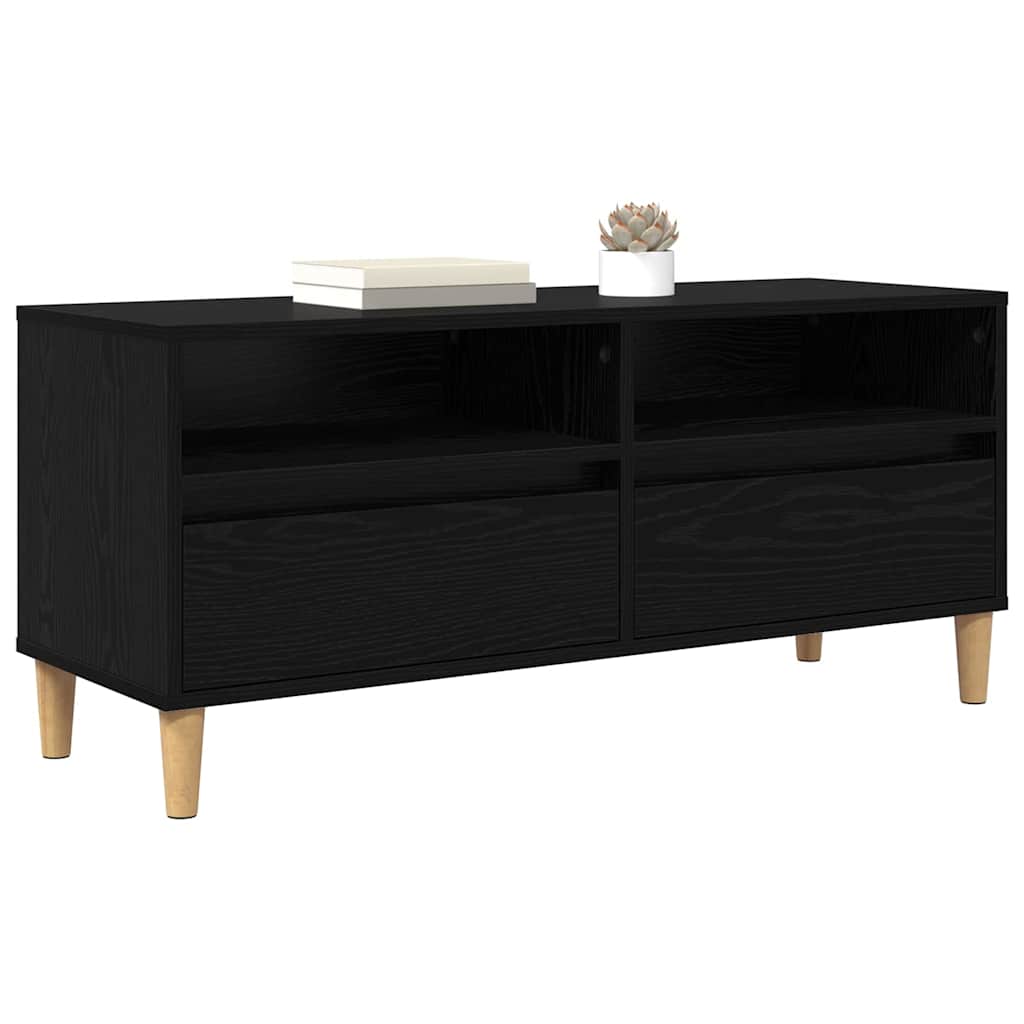 Televizní Skříň 100 X 34,5 X 44,5 Cm Černý Dub Kompozitní Dřevo