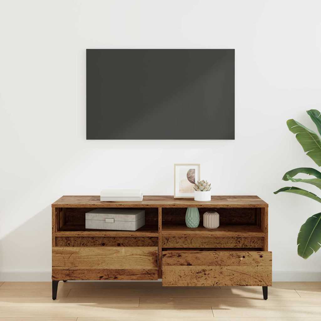 Televizní Skříň Se Zásuvkou Staré Dřevo 100 X 34,5 X 44,5 Cm