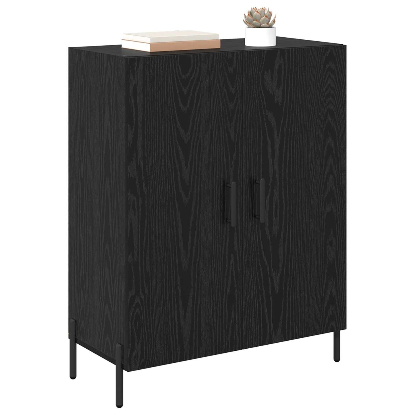 Servírovací Skříň Černý Dub 69,5 X 34 X 90 Cm Kompozitní Dřevo