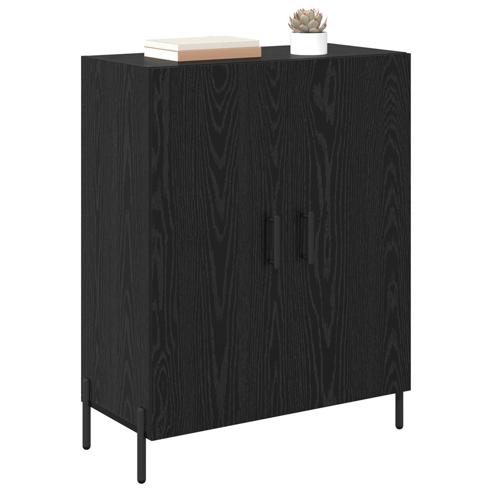 Servírovací Skříň Černý Dub 69,5 X 34 X 90 Cm Kompozitní Dřevo