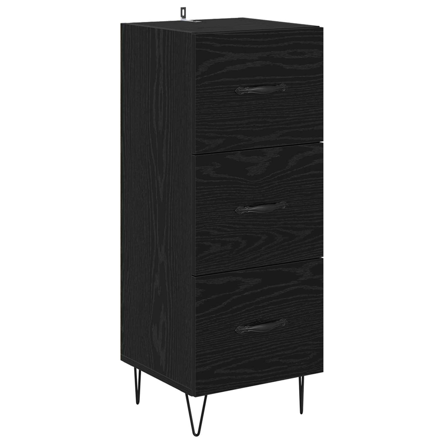 Servírovací Skříň Černý Dub 34 X 34.5 X 90 Cm Kompozitní Dřevo
