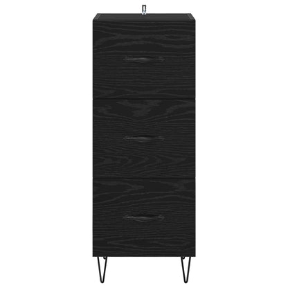 Servírovací Skříň Černý Dub 34 X 34.5 X 90 Cm Kompozitní Dřevo