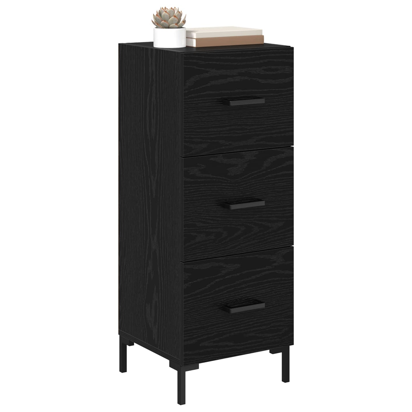 Servírovací Skříň Černý Dub 34,5 X 34 X 90 Cm Kompozitní Dřevo