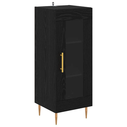 Servírovací Skříň Černý Dub 34 X 34.5 X 90 Cm Kompozitní Dřevo