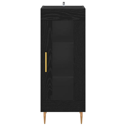 Servírovací Skříň Černý Dub 34 X 34.5 X 90 Cm Kompozitní Dřevo