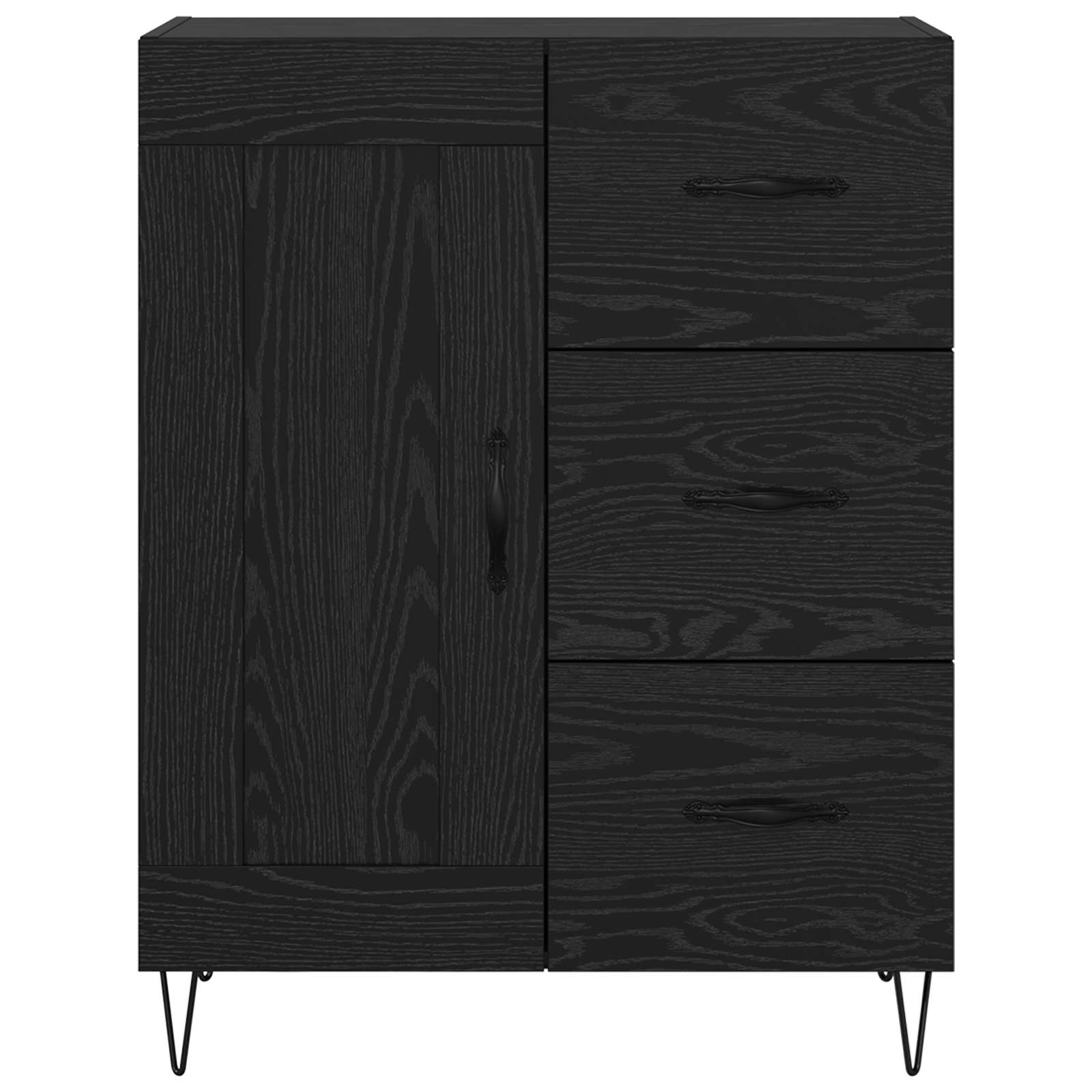 Servírovací Skříň Černý Dub 69,5 X 34 X 90 Cm Dřevěný Materiál