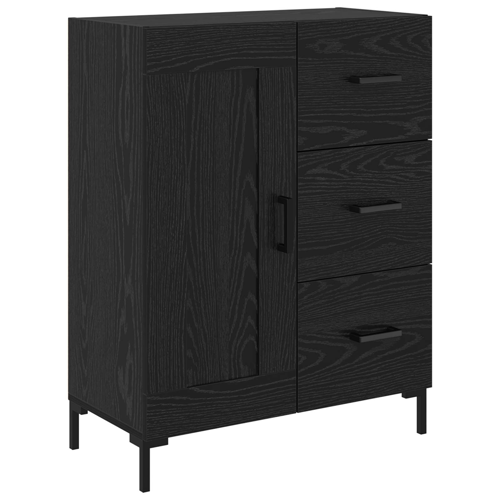 Servírovací Skříň Černý Dub 69.5 X 34 X 90 Cm Kompozitní Dřevo
