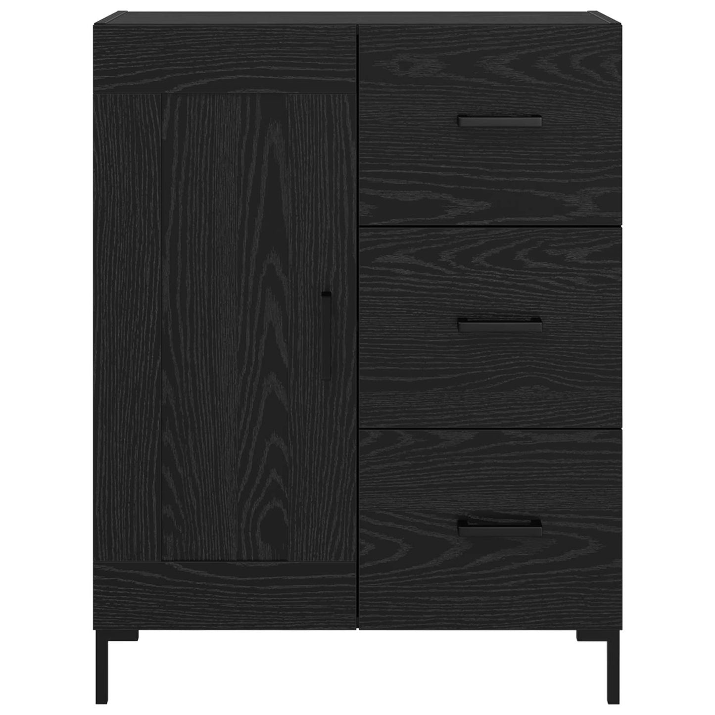 Servírovací Skříň Černý Dub 69.5 X 34 X 90 Cm Kompozitní Dřevo
