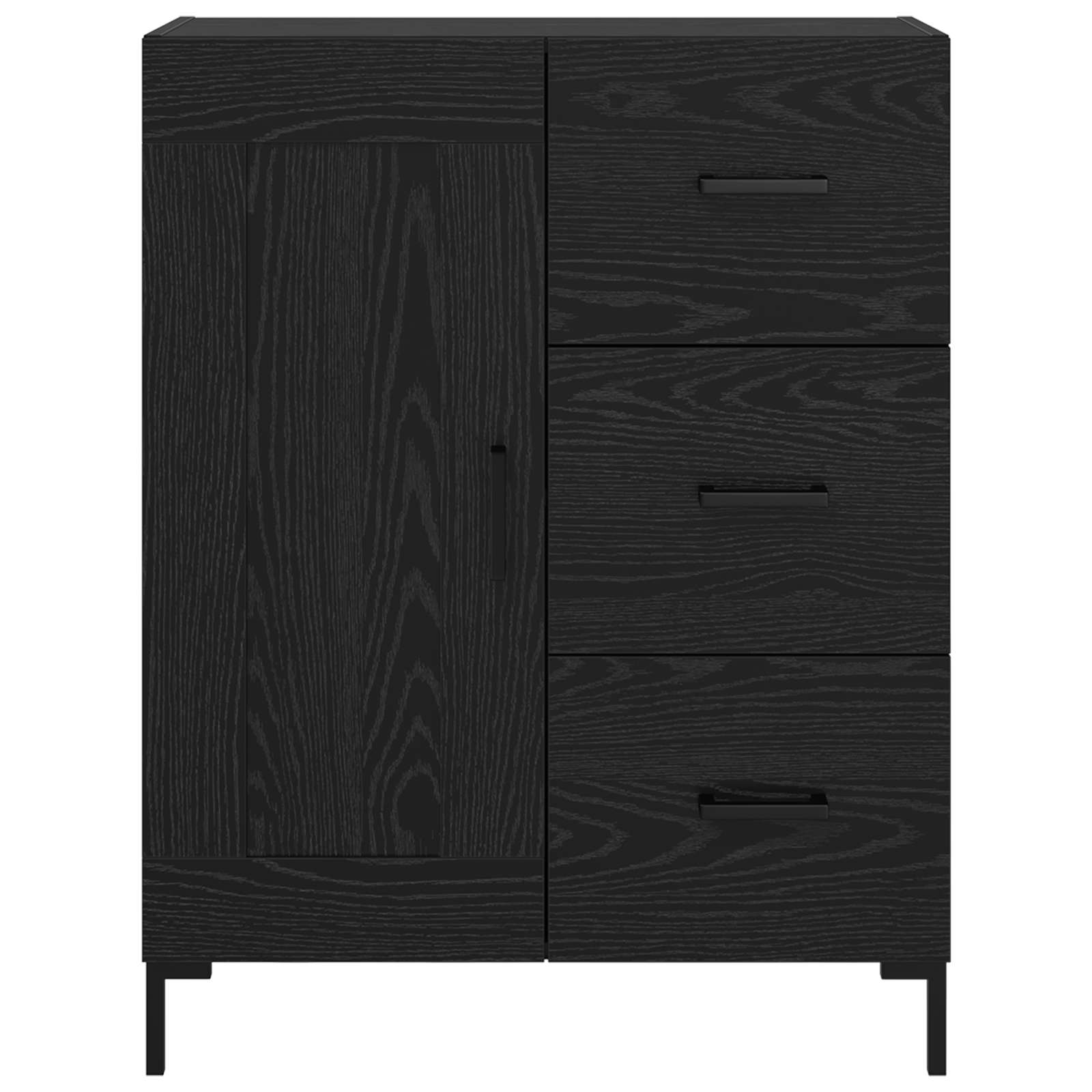 Servírovací Skříň Černý Dub 69.5 X 34 X 90 Cm Kompozitní Dřevo