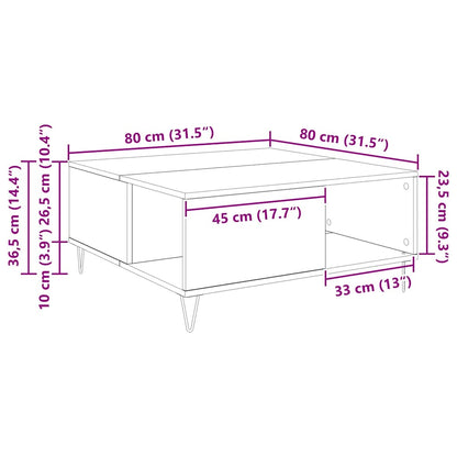 Konferenční Stolek Staré Dřevo 80 X 80 X 36,5 Cm