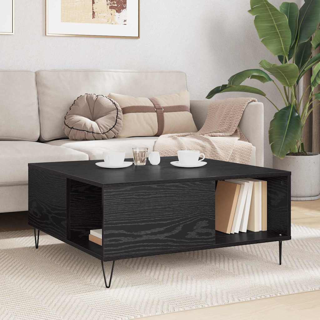 Konferenční Stolek Černý Dub 80 X 80 X 36,5 Cm Kompozitní Dřevo