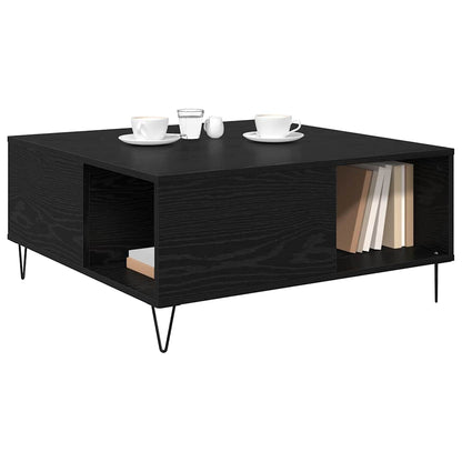 Konferenční Stolek Černý Dub 80 X 80 X 36,5 Cm Kompozitní Dřevo
