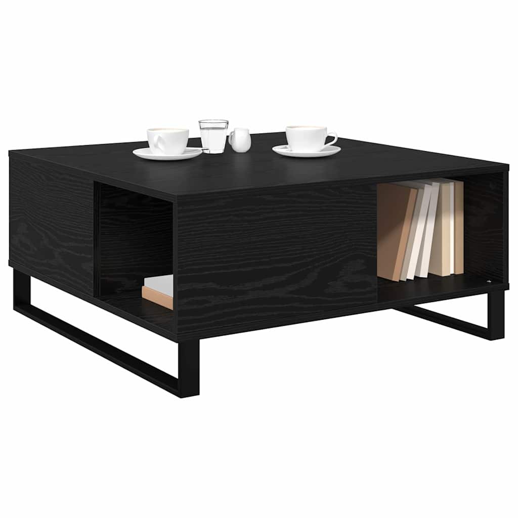 Konferenční Stolek Černý Dub 80 X 80 X 36,5 Cm Kompozitní Dřevo
