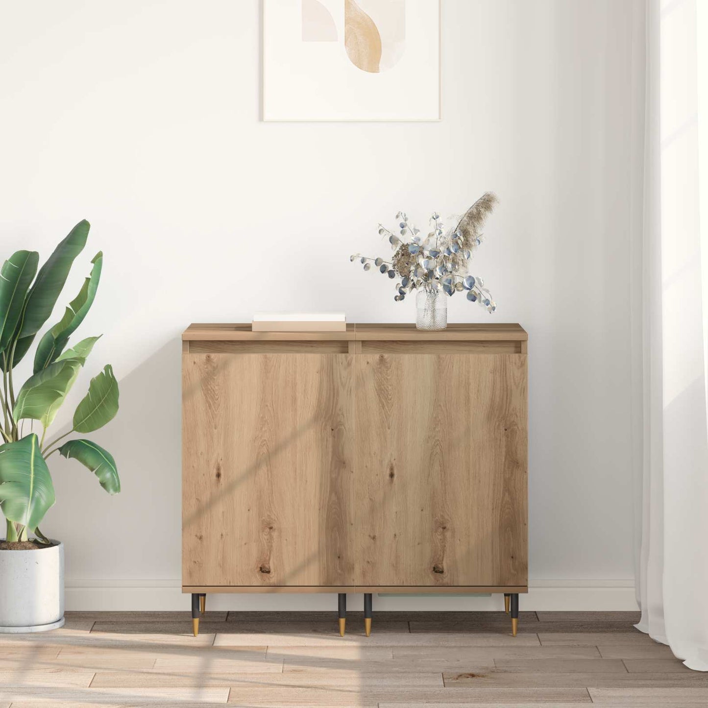 Servírovací Skříň 2 Pcs Artisanový Dub 40 X 35 X 70 Cm