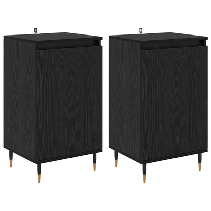 Servírovací Skříň 2 Pcs Černý Dub 40 X 35 X 70 Cm