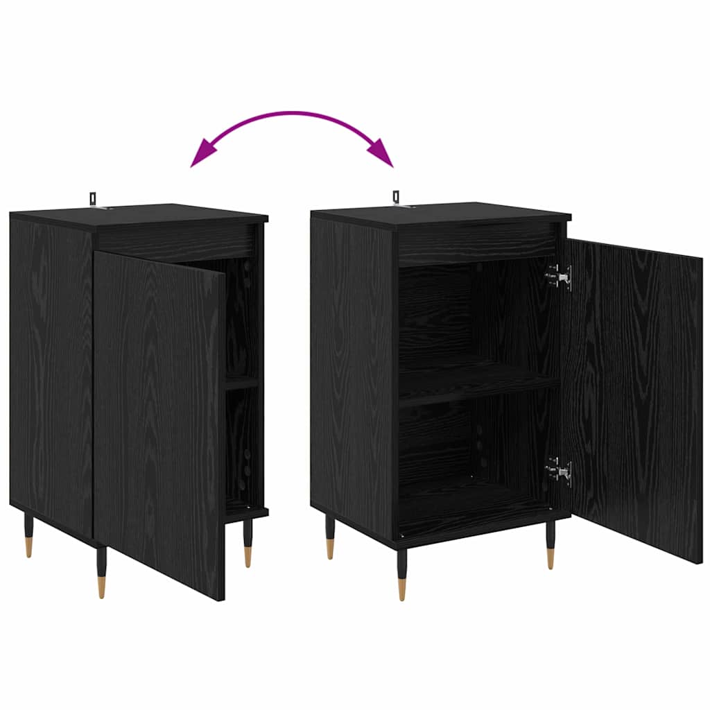 Servírovací Skříň 2 Pcs Černý Dub 40 X 35 X 70 Cm