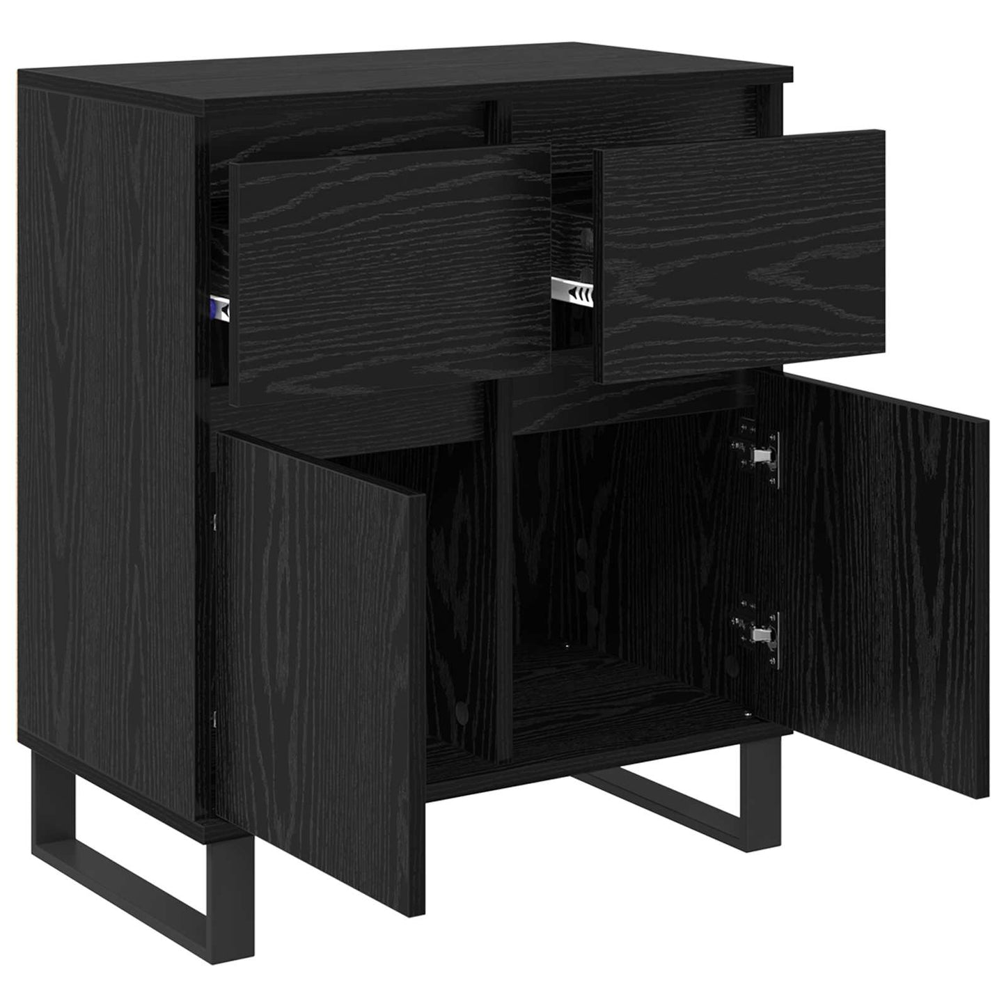 Servírovací Skříň Se Zásuvkou Černý Dub 60 X 35 X 70 Cm