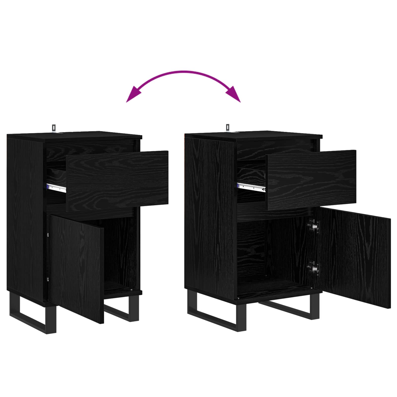Servírovací Skříň Černý Dub 35 X 40 X 70 Cm Kompozitní Dřevo
