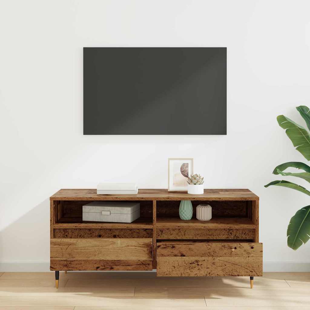 Televizní Skříň Se Zásuvkou Staré Dřevo 100 X 34,5 X 44,5 Cm