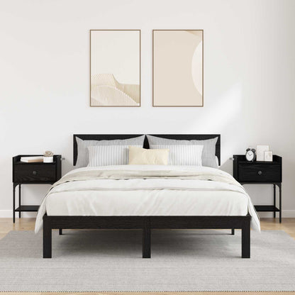 Noční Stolek 2 Ks Černý Dub 40 X 29 X 60 Cm Kompozitní Dřevo
