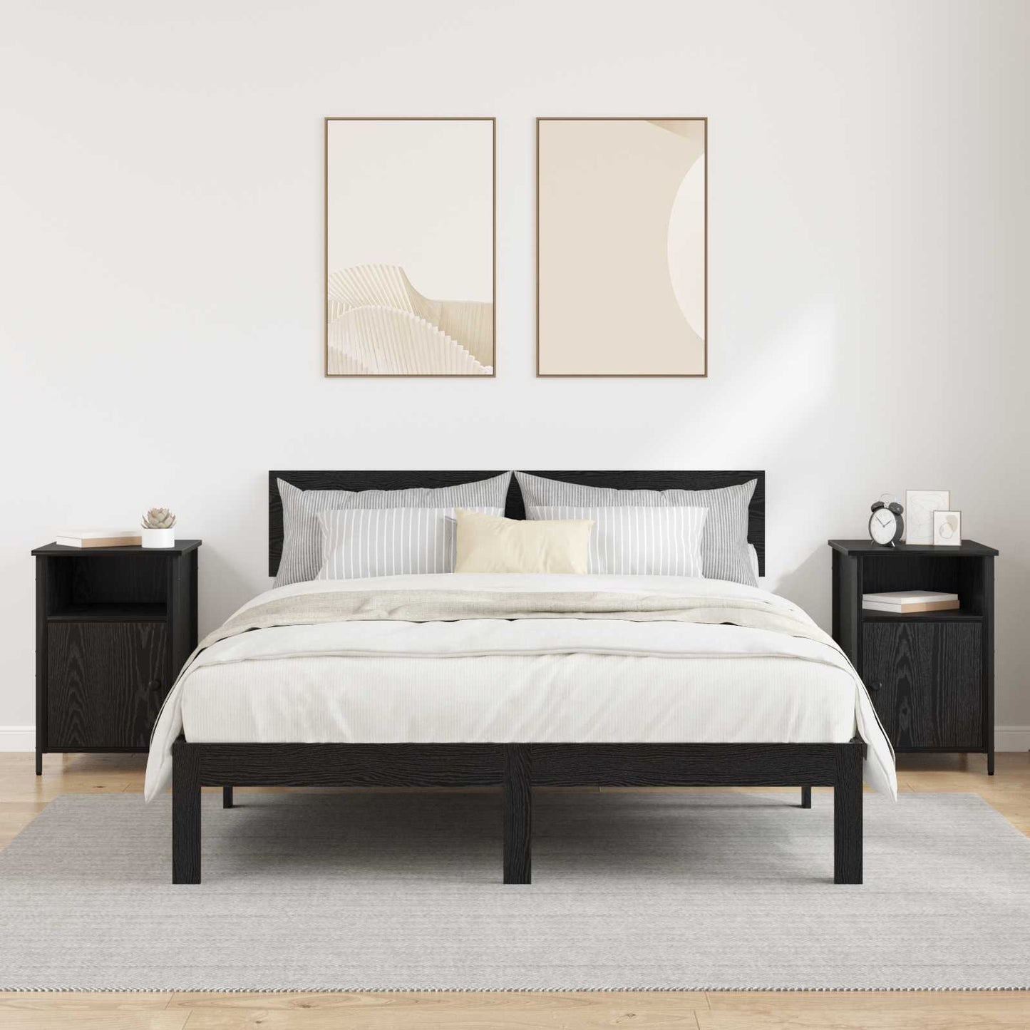 Noční Skříňka 2 Ks Černý Dub 40 X 42 X 60 Cm Kompozitní Dřevo