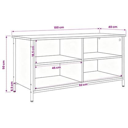 Televizní Skříň 100 X 40 X 50 Cm Staré Dřevo Kompozitní Dřevo