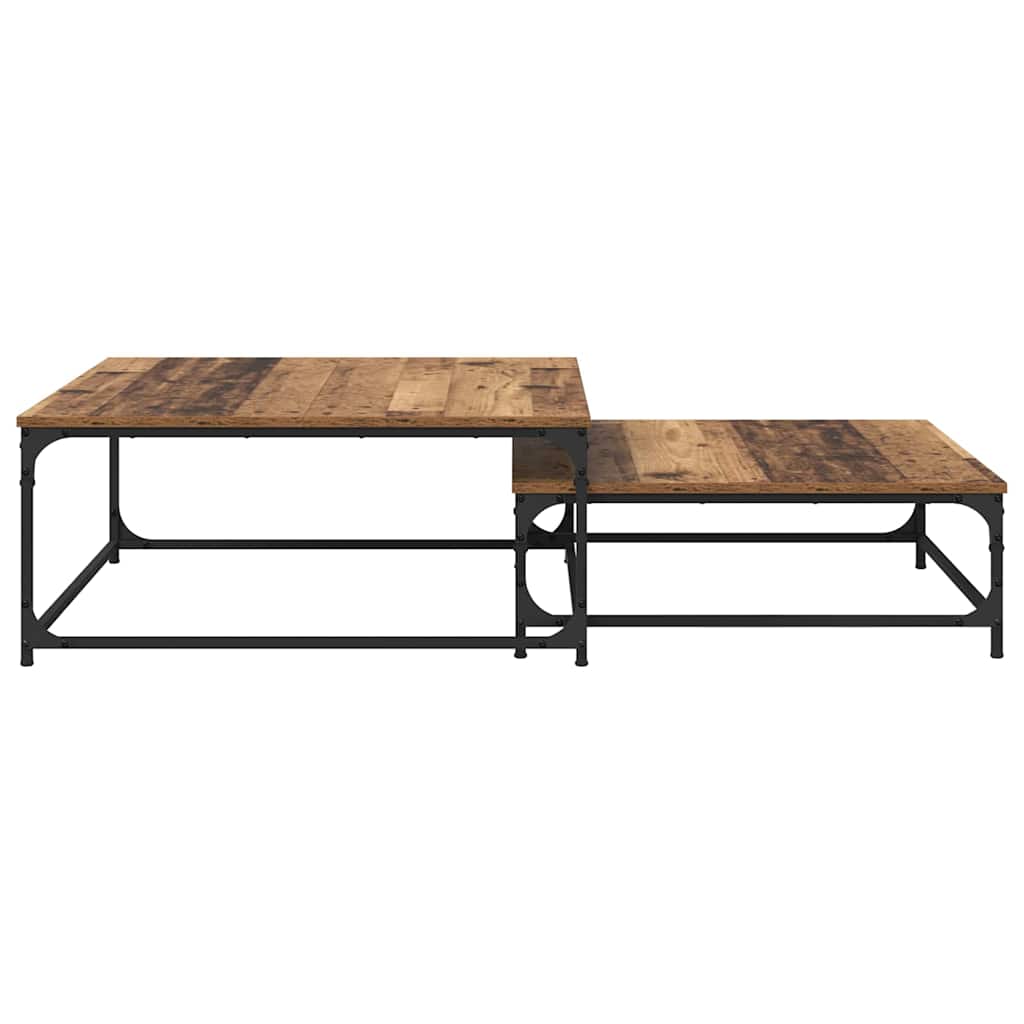 Konferenční Stolek 2 Pcs Staré Dřevo 80 X 80 X 35 Cm
