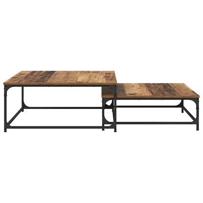 Konferenční Stolek 2 Pcs Staré Dřevo 80 X 80 X 35 Cm
