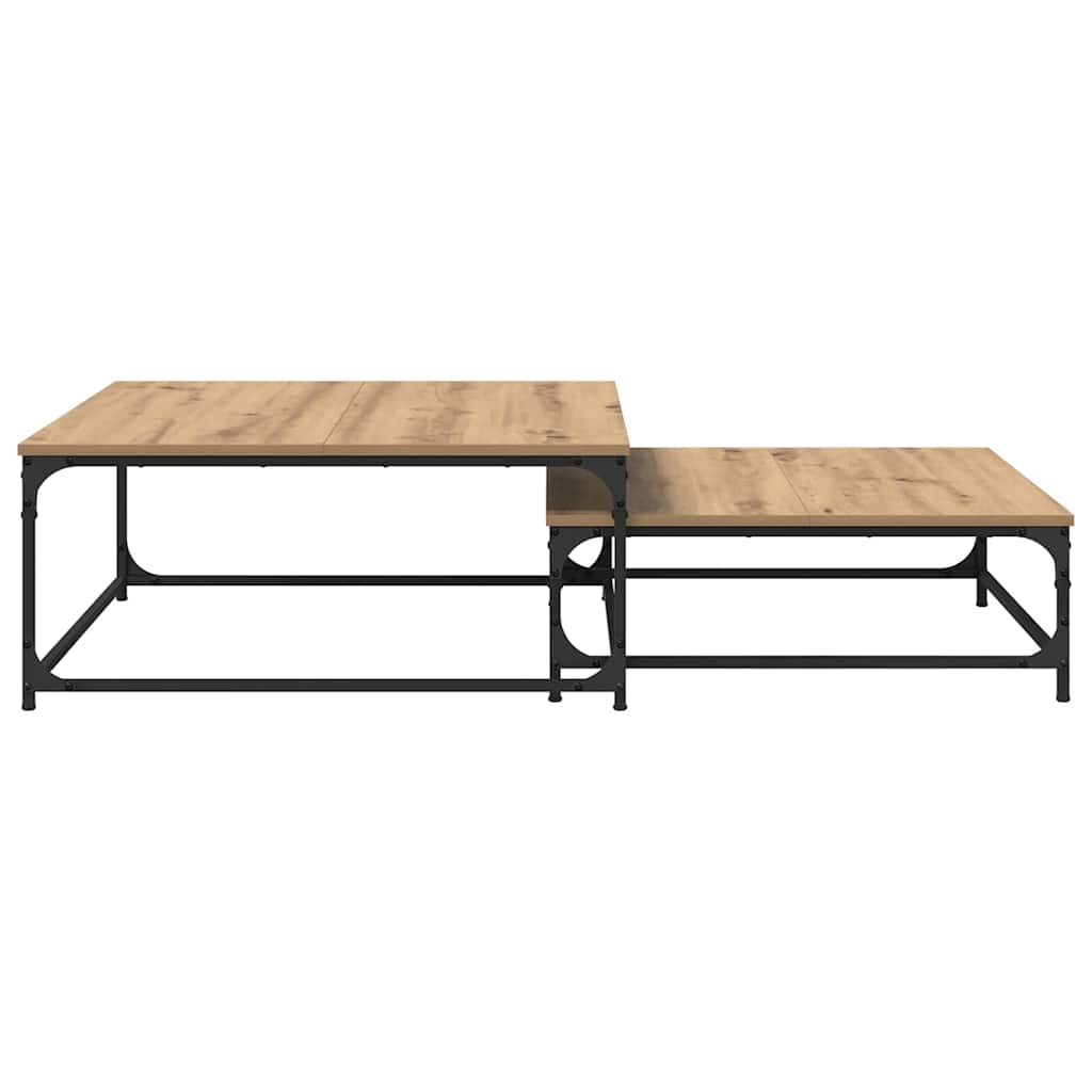 Konferenční Stolek 2 Pcs Artisanový Dub 80 X 80 X 35 Cm